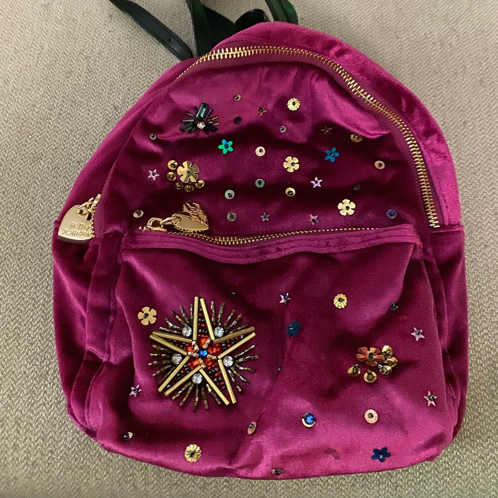 Betsey Johnson velvet mini backpack